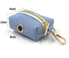 Light Blue Velvet Pet Collar and Leash with Bow